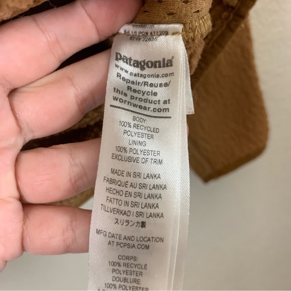 Patagonia womens brown retro pile marsupial fleece pullover sweater XS - Picture 7 of 7